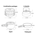 Outdoor Camping Cookware Set with 2 Pots, Frying Pan and Kettle KTCO-25-002