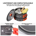 Outdoor Aluminum Alloy Cookware Set 4-Piece Camping Kit KTCO-25-003