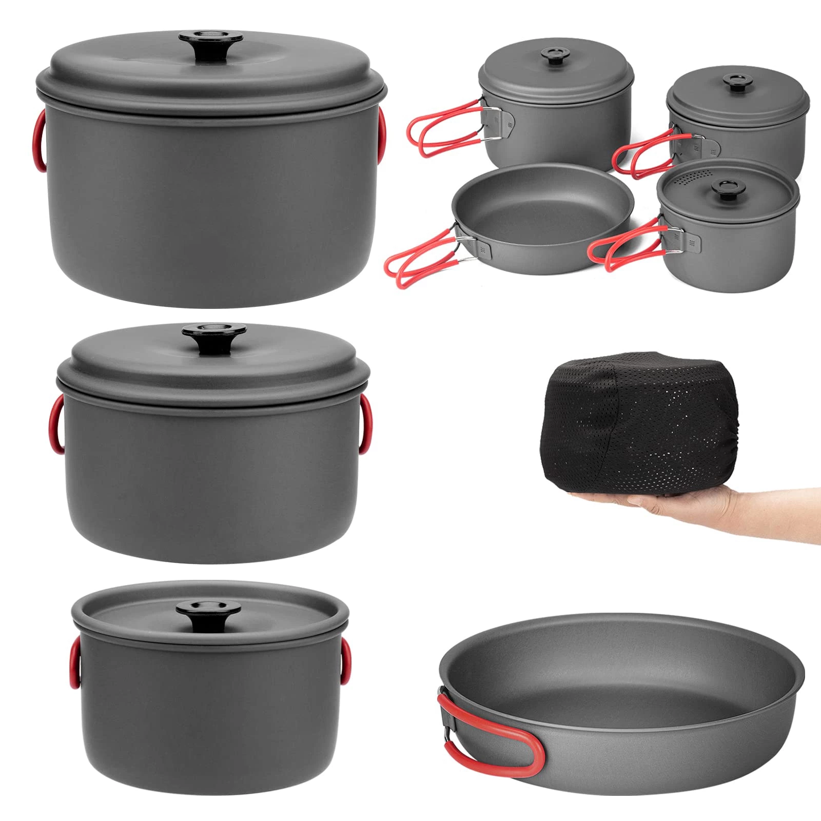 Outdoor Aluminum Alloy Cookware Set 4-Piece Camping Kit KTCO-25-003