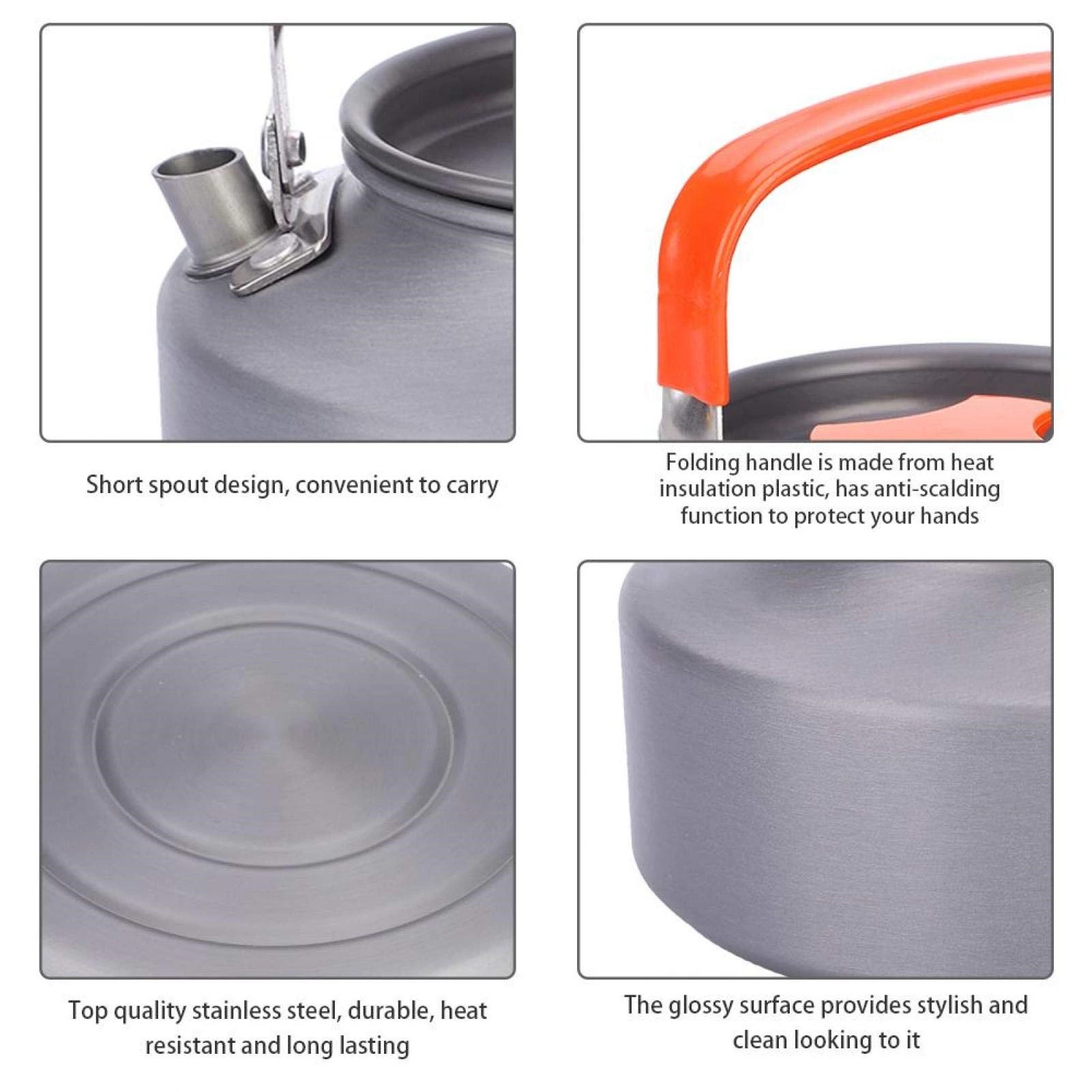 Outdoor Aluminum Camping Teapot 1.1L Lightweight KTCO-25-004