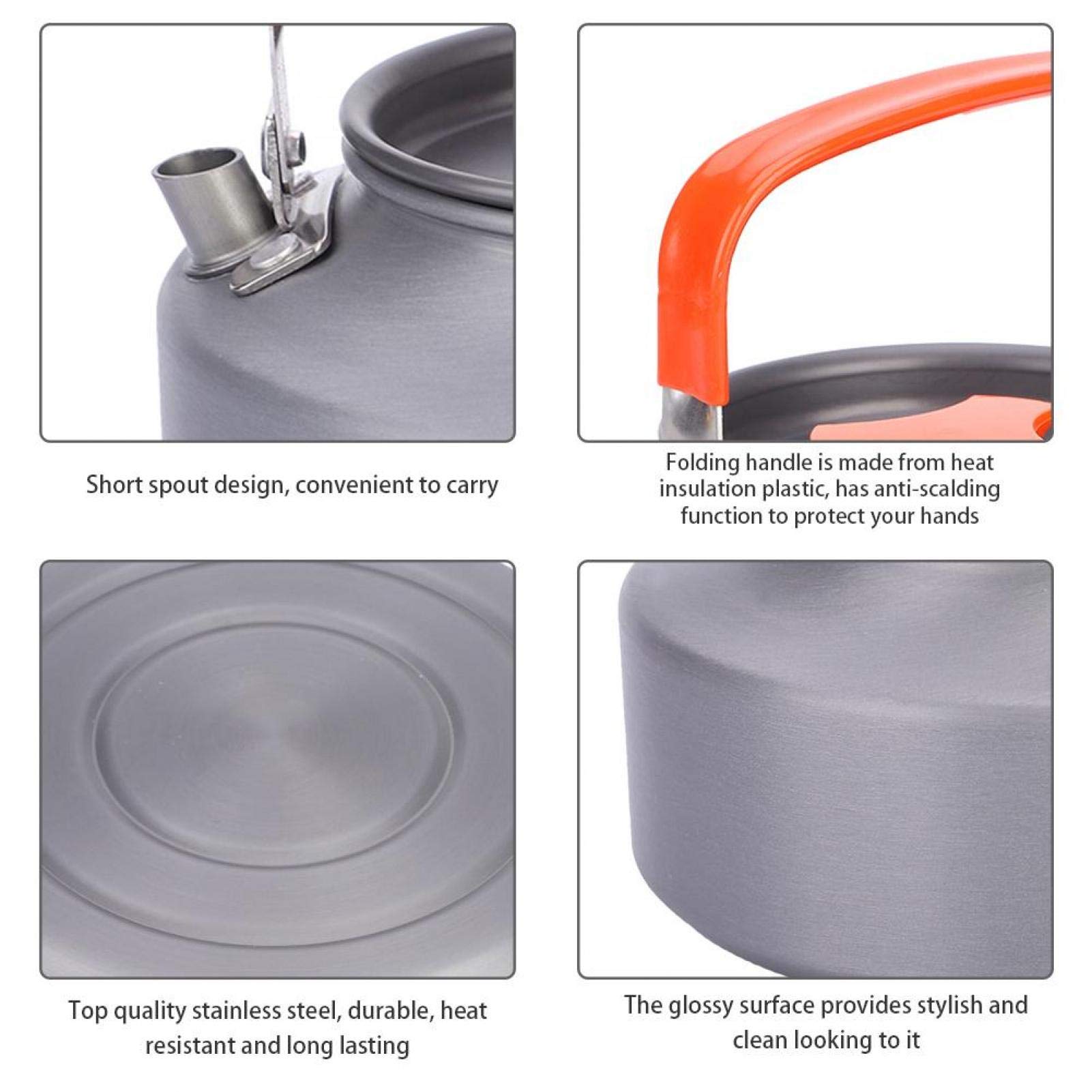 Outdoor Aluminum Camping Teapot 1.1L Lightweight KTCO-25-004