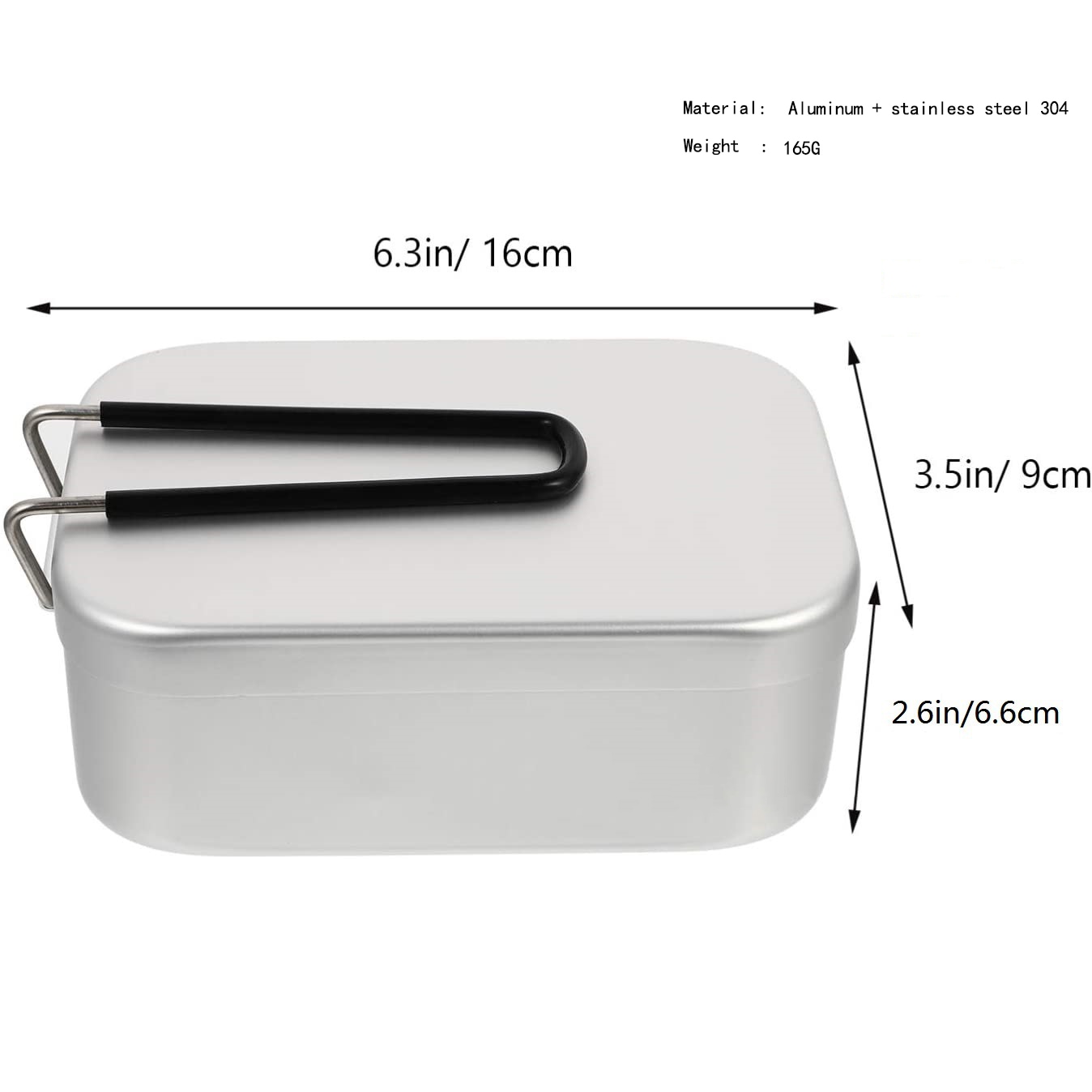 Portable Aluminum Camping Lunch Box Lightweight Mess Tin KTCO-25-006