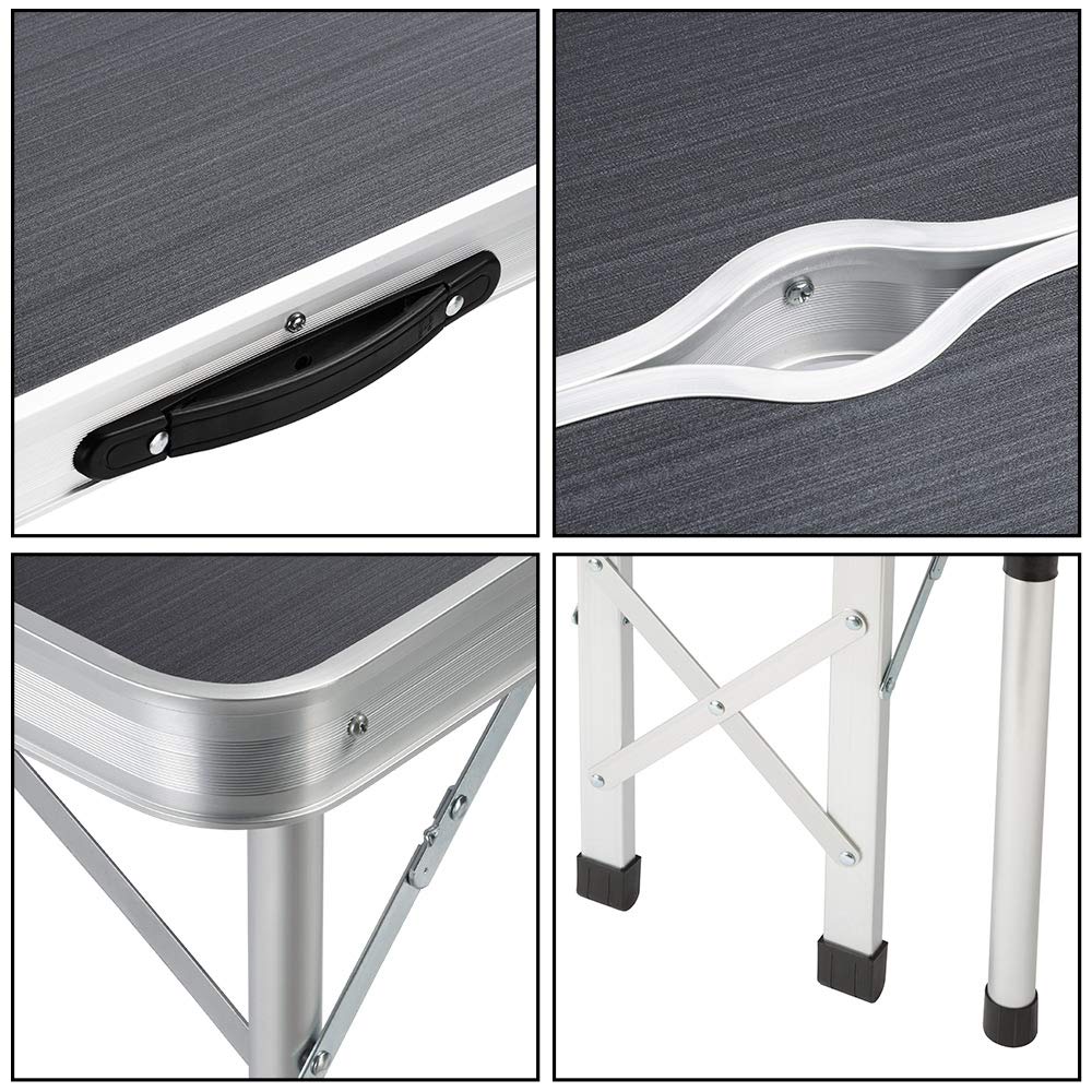 Folding Camping Table and Bench Set Aluminum Frame GTFRTA-25-004