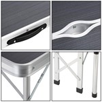 Folding Camping Table and Bench Set Aluminum Frame GTFRTA-25-004