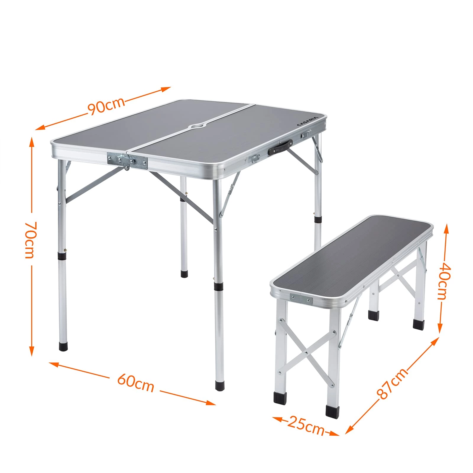 Folding Camping Table and Bench Set Aluminum Frame GTFRTA-25-004