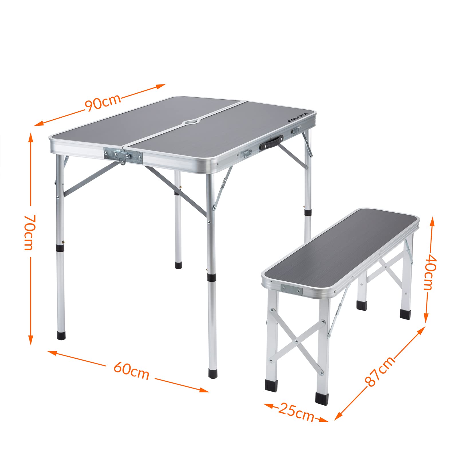 Folding Camping Table and Bench Set Aluminum Frame GTFRTA-25-004
