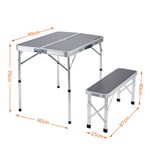 Folding Camping Table and Bench Set Aluminum Frame GTFRTA-25-004