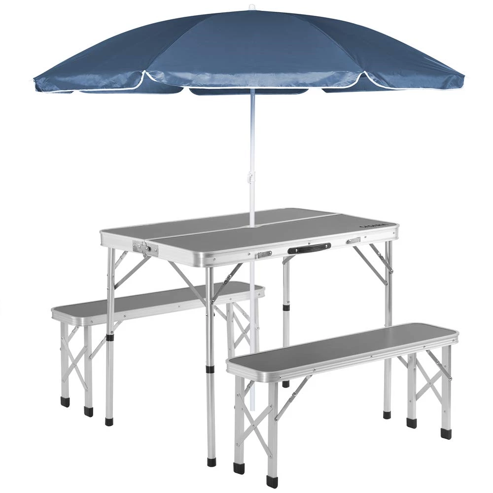 Folding Camping Table and Bench Set Aluminum Frame GTFRTA-25-004