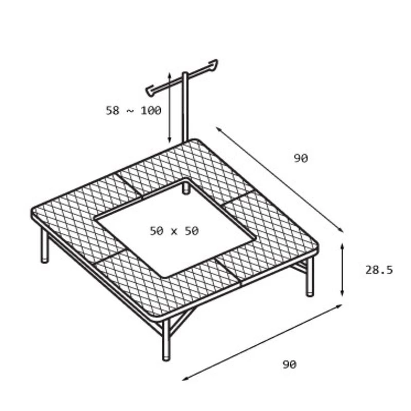 Folding Metal Camping Grill Stand GTFRTA-25-006