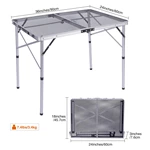 Folding Metal Mesh Camping Table Adjustable Height GTFRTA-25-009