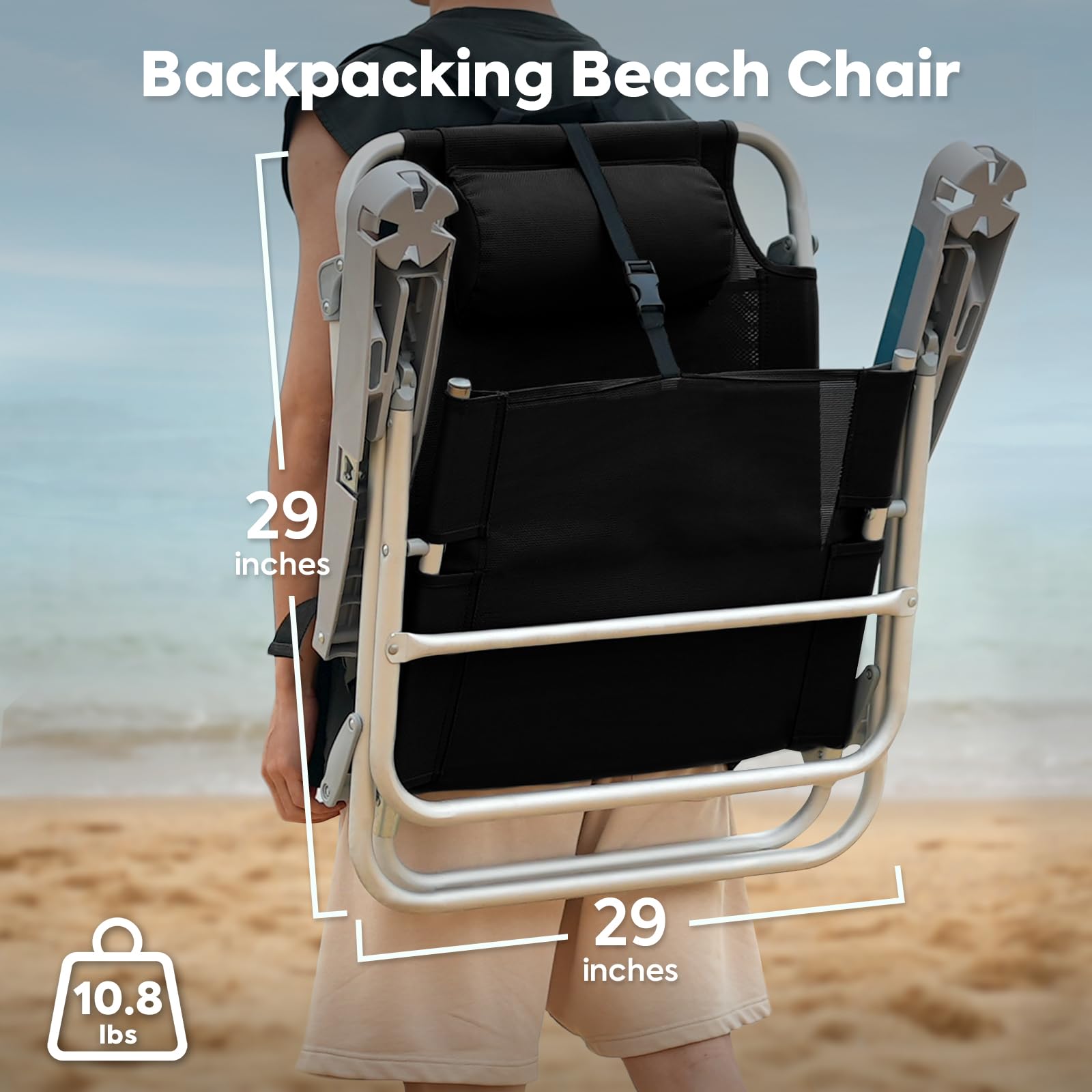 5-Position Folding Beach Chair with Backpack Straps | GulTrek