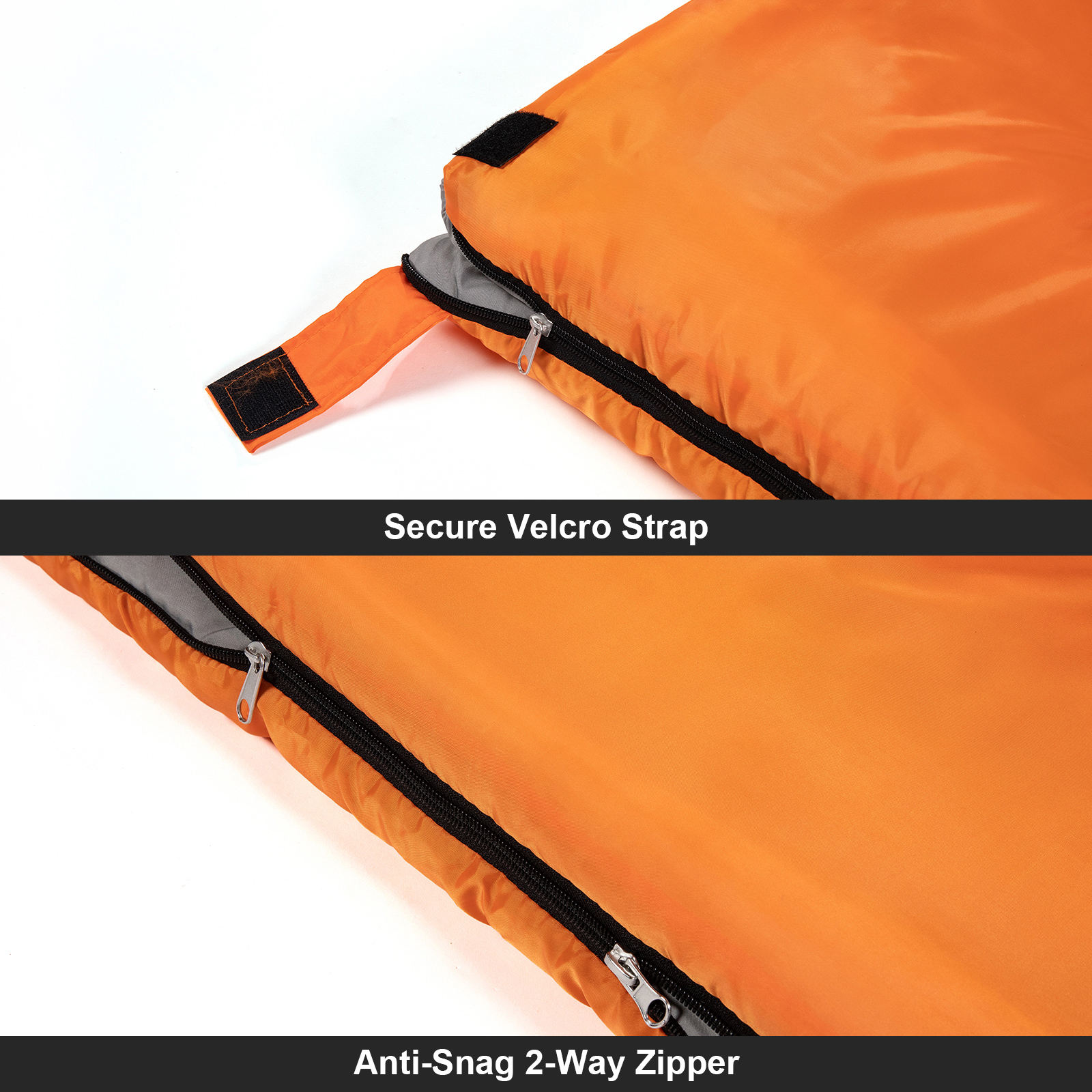 GulTrek Ultralight Envelope Sleeping Bag - 0.9KG, 200GSM Hollow Fiber
