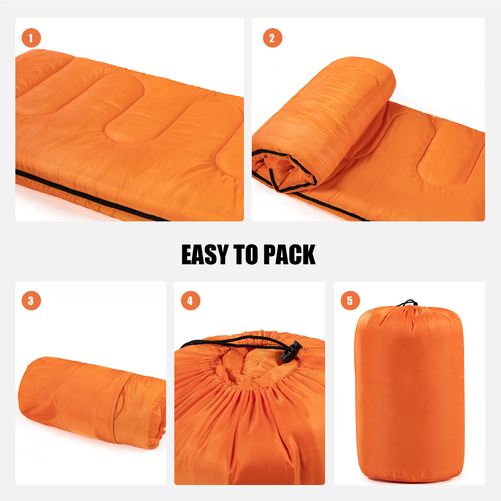 GulTrek Ultralight Envelope Sleeping Bag - 0.9KG, 200GSM Hollow Fiber