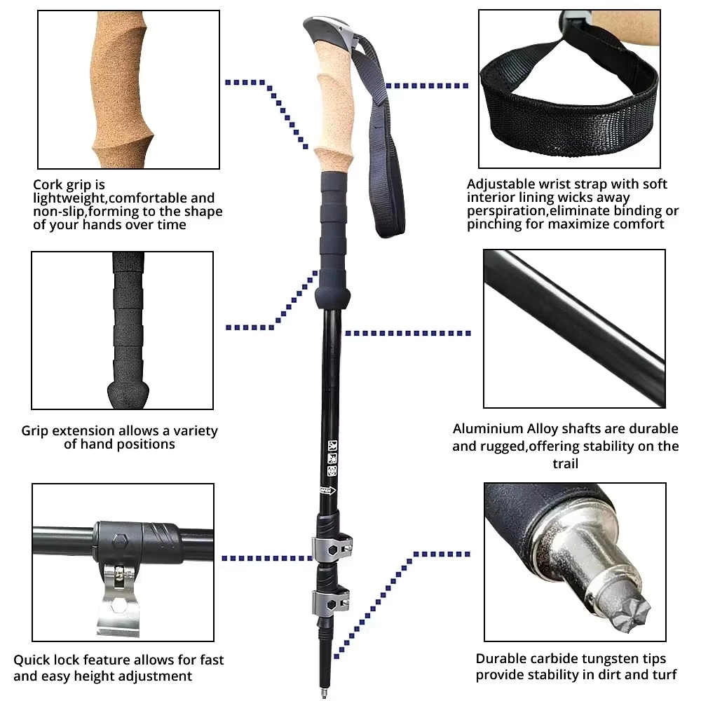OEM Carbon Fiber Folding Trekking Poles | Customizable Pair | GulTrek