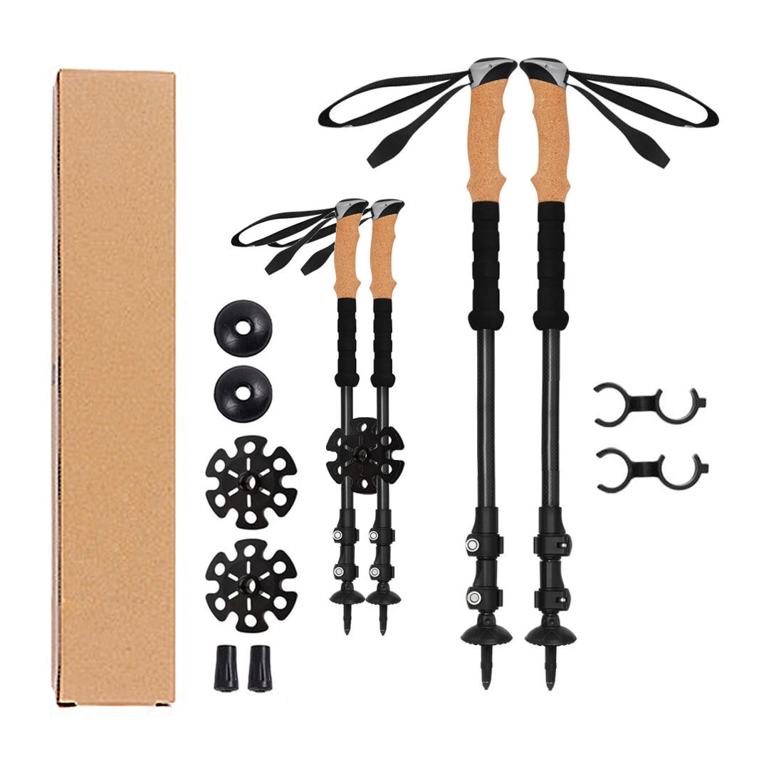 Custom Carbon Trekking Poles | Cork EVA Handle | GulTrek OEM Supplier