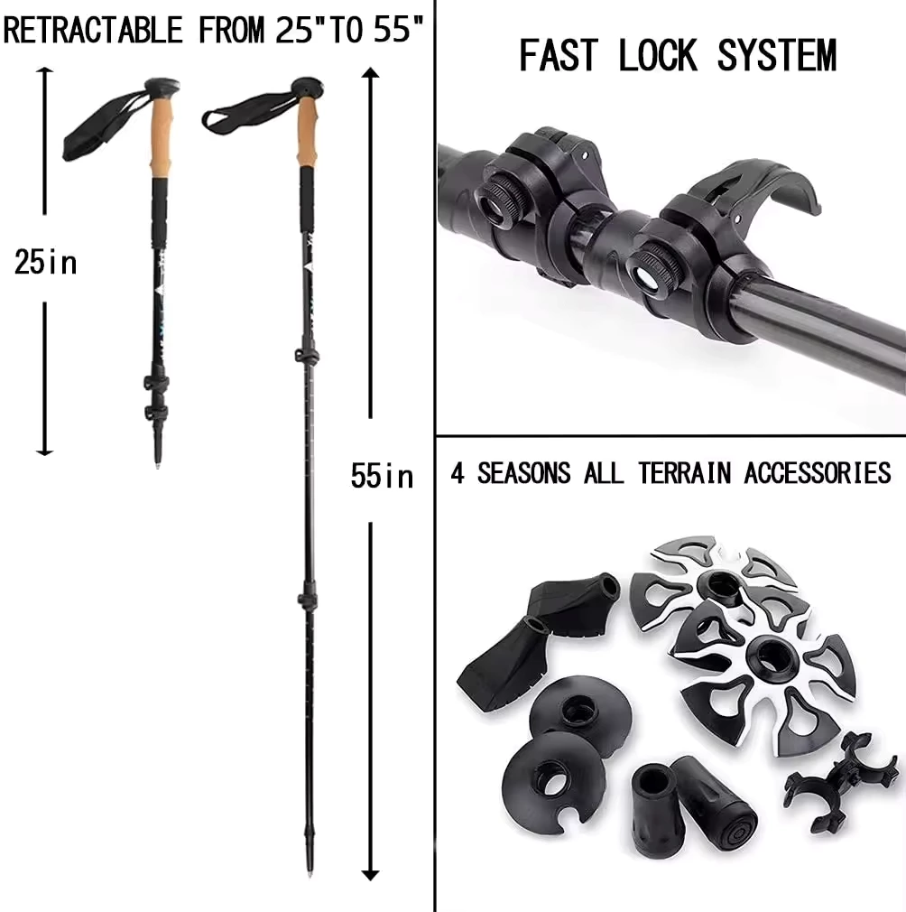 Custom Carbon Trekking Poles | Cork EVA Handle | GulTrek OEM Supplier